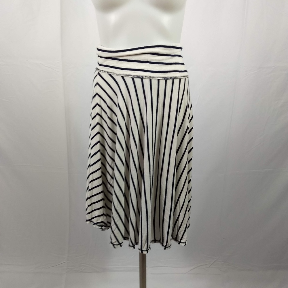 Max Studio SZ Small Ivory Black Striped Skirt EUC - Picture 6 of 6
